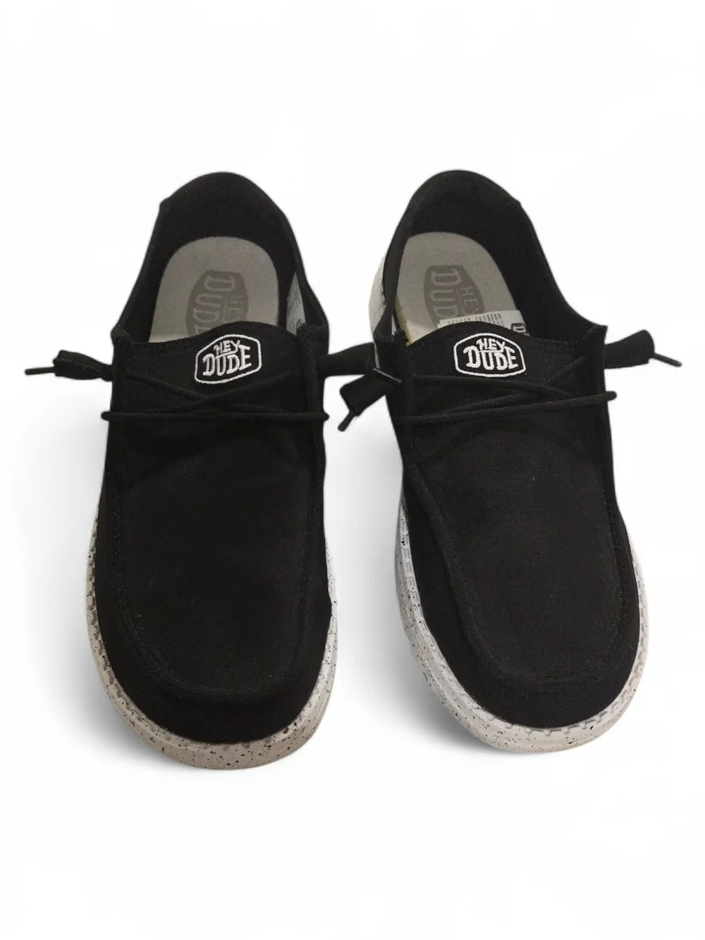 Hey Dude Black Canvas Slip-On Sneakers - Picture 1 of 4